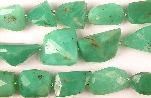 Faceted Flat Chrysoprase Tumbles