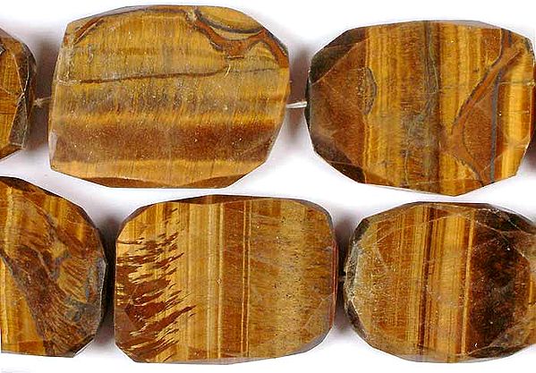 Faceted Flat Tiger Eye Tumbles