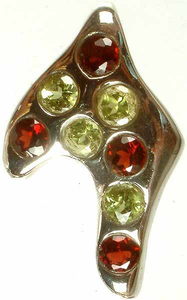 Faceted Garnet and Peridot Pendant