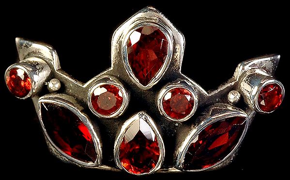 Faceted Garnet Crown Pendant