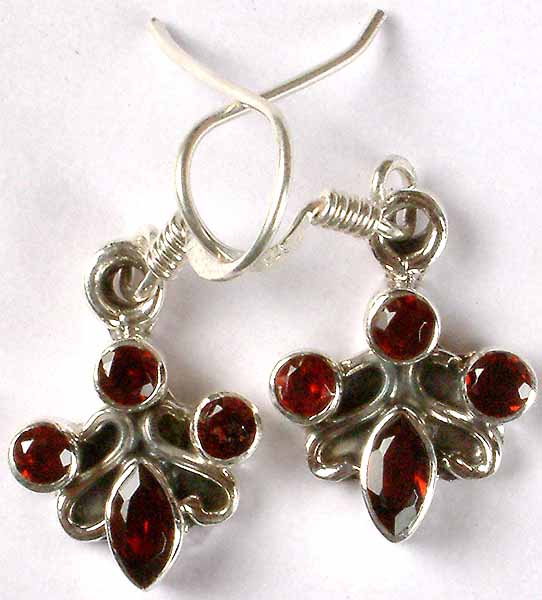 Faceted Garnet Earrings