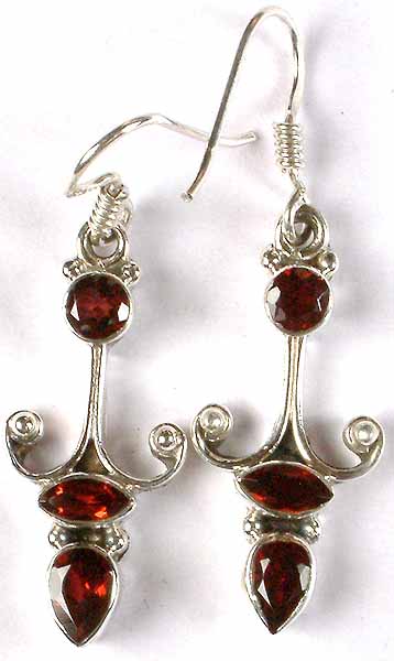 Faceted Garnet Earrings