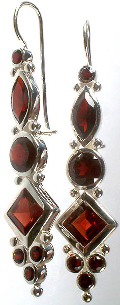 Faceted Garnet Earrings