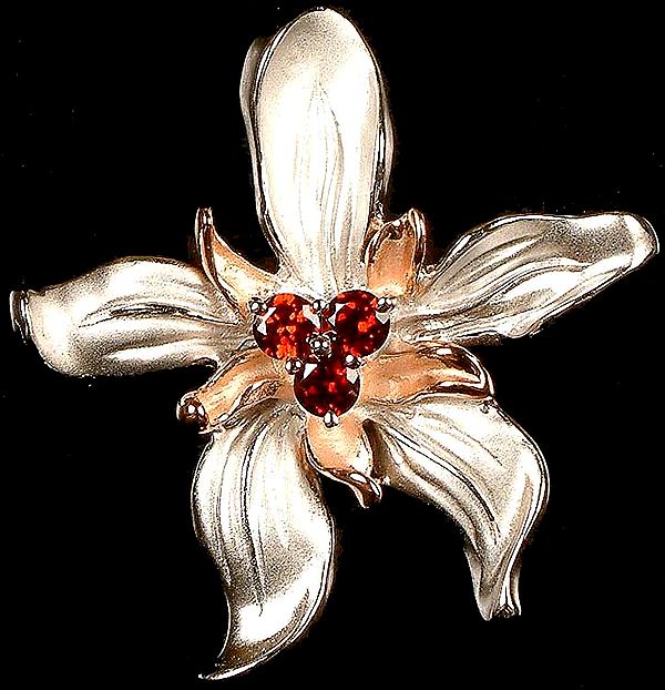 Faceted Garnet Flower