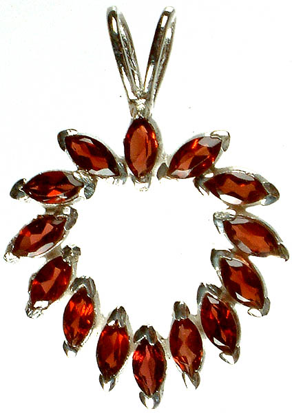 Faceted Garnet Marquis Pendant