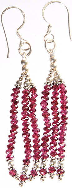 Faceted Garnet Shower Earrings