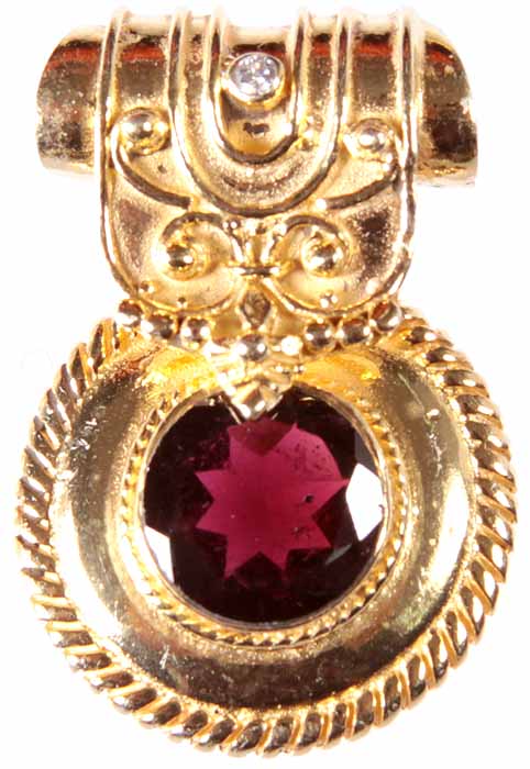Faceted Garnet with Sterling Gold Plated Pendant