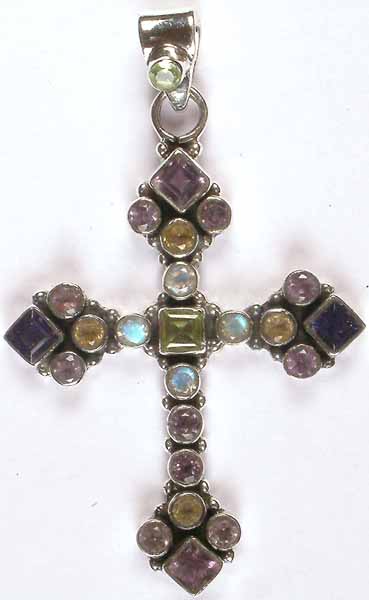 Faceted Gemstone Cross