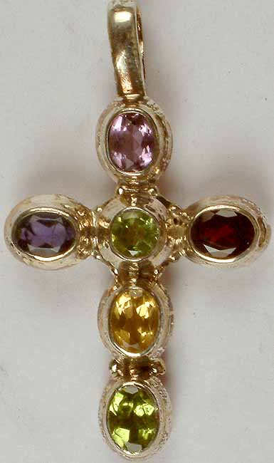 Faceted Gemstone Cross