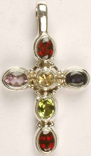 Faceted Gemstone Cross