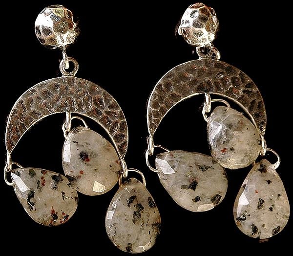 Faceted Gemstone Dangling Earrings