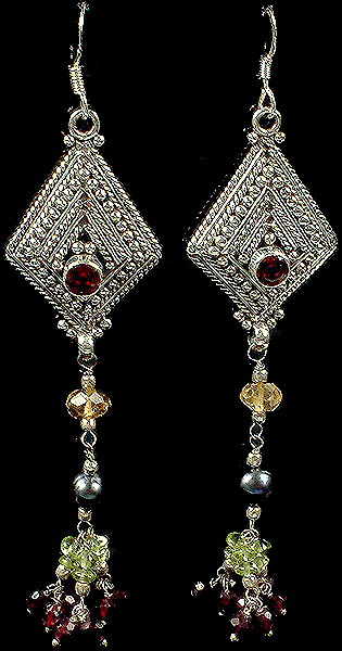 Faceted Gemstone Fine Chandeliers (Garnet, Citrine, Black Pearl, Peridot and Garnet)
