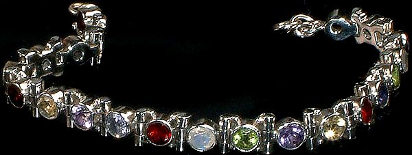 Faceted Gemstone Multicolor Bracelet