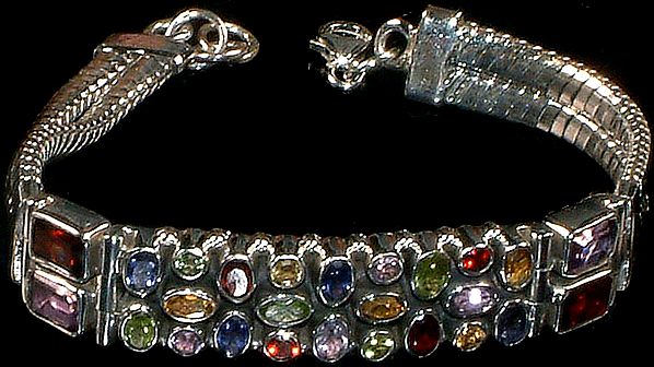 Faceted Gemstone Multicolor Bracelet