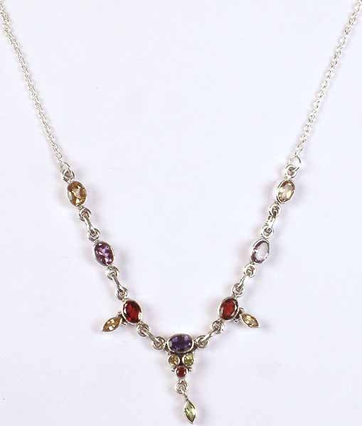 Faceted Gemstone Necklace