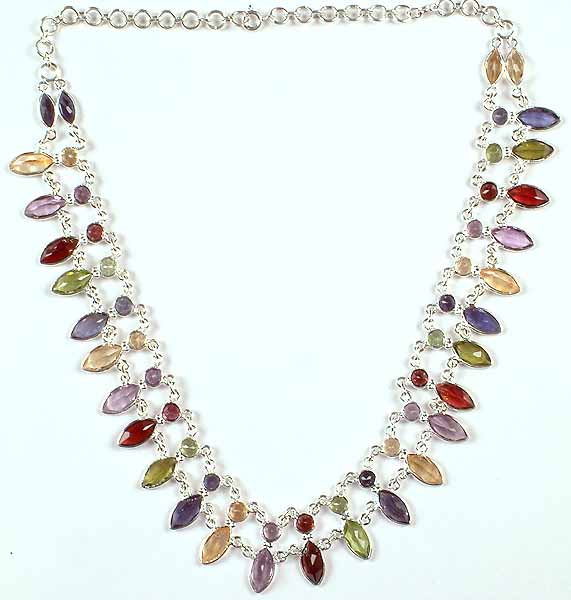 Faceted Gemstone Necklace