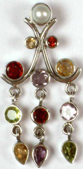 Faceted Gemstone Pendants with Dangles