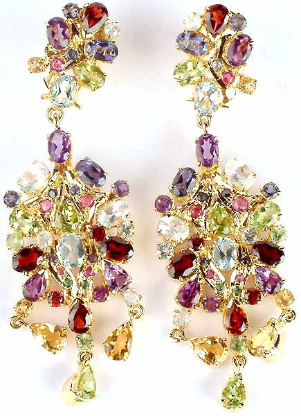 Faceted Gold Plated Earrings