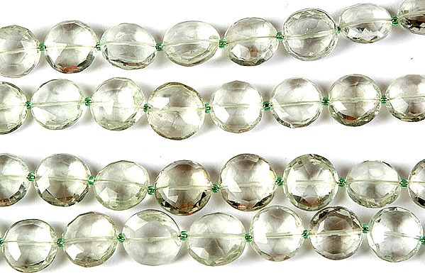 Faceted Green Amethyst Coins