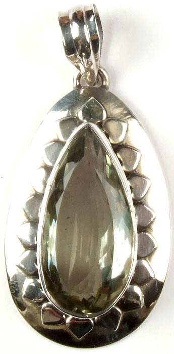 Faceted Green Amethyst Pendant