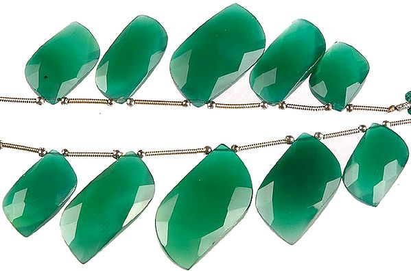 Faceted Green Chalcedony Shapes