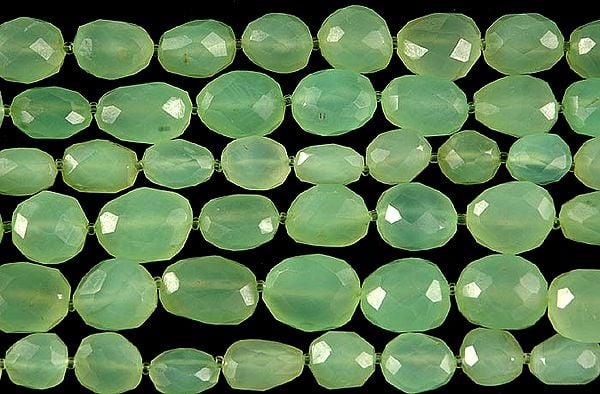 Faceted Green Chalcedony Tumbles