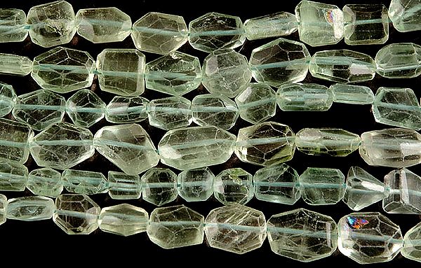 Faceted Green Fluorite Flat Tumbles