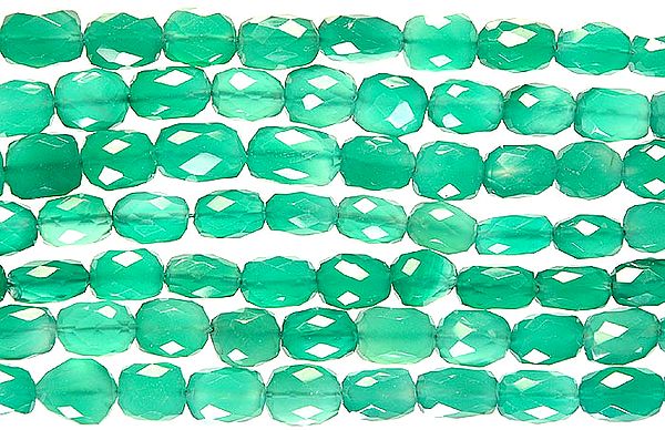 Faceted Green Onyx Beads