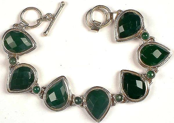 Faceted Green Onyx Bracelet