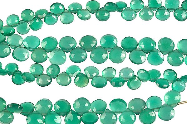 Faceted Green Onyx Briolette