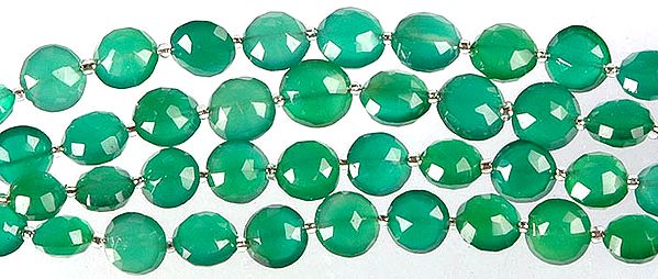 Faceted Green Onyx Coins