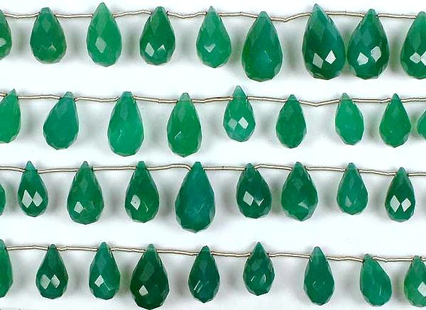 Faceted Green Onyx Drops
