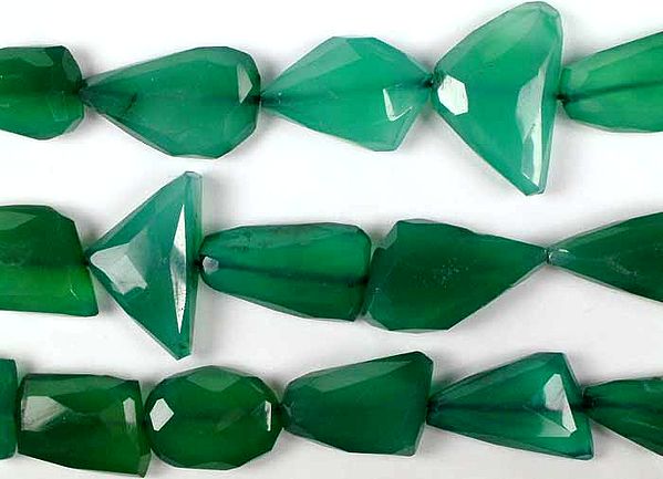 Faceted Green Onyx Flat Tumbles