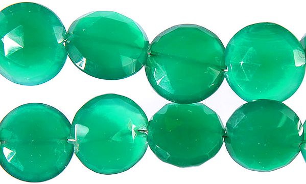 Faceted Green Onyx Large Coins
