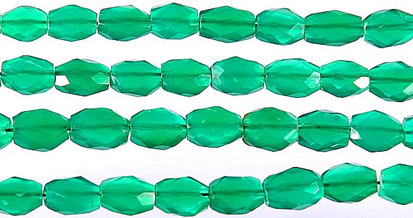 Faceted Green Onyx Ovals