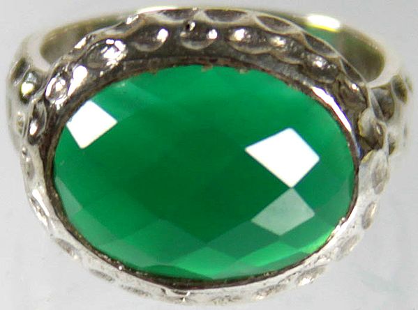 Faceted Green Onyx Ring