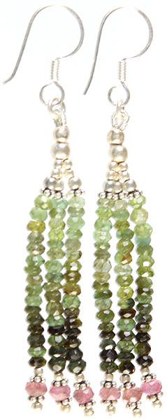 Faceted Tourmaline Shower Earrings