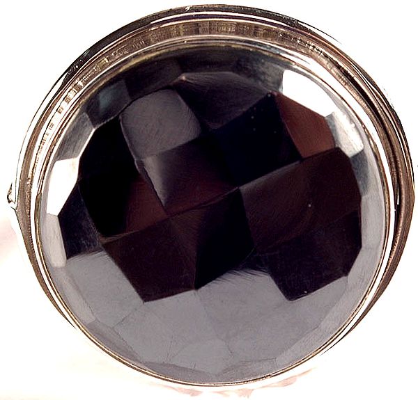 Faceted Hematite Circular Finger Ring