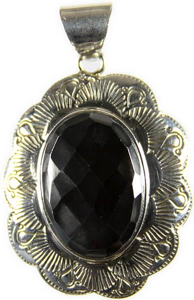 Faceted Hematite Oval Pendant