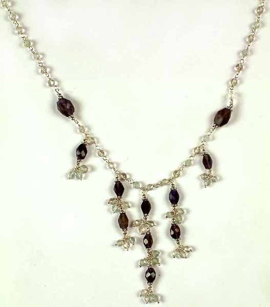 Faceted Iolite & Crystal Necklace