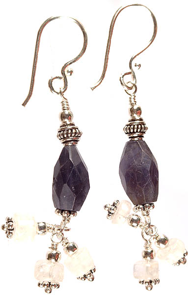 Faceted Iolite and Moonstone Chandeliers