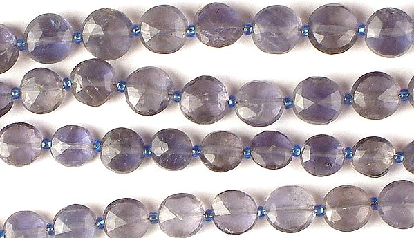 Faceted Iolite Coins