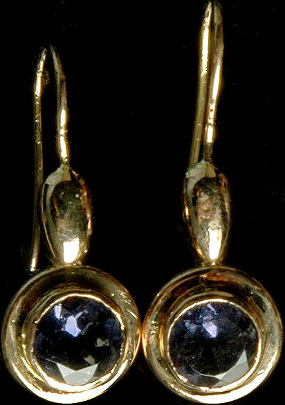 Faceted Iolite Earrings