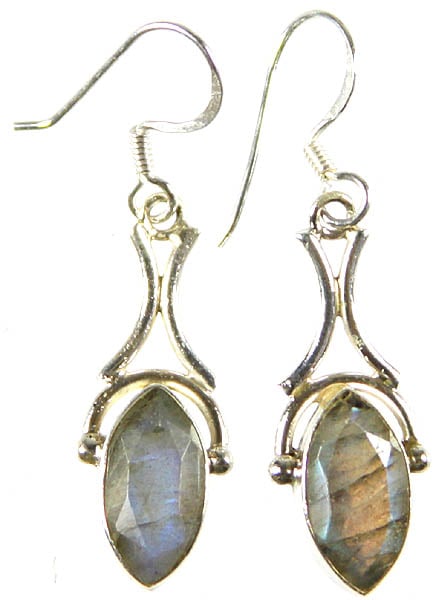 Faceted Labradorite Marquis Earrings