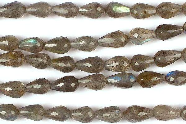 Faceted Labradorite Straight Drilled Drops