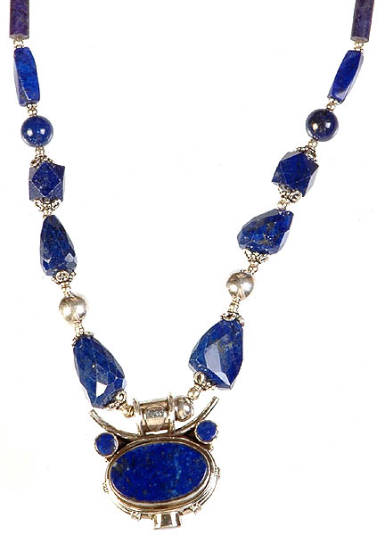 Faceted Lapis Lazuli Beaded Necklace