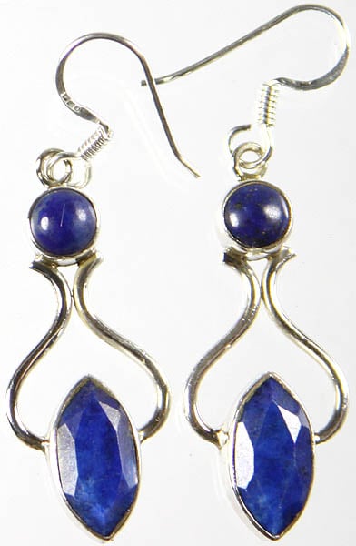 Faceted Lapis lazuli Marquis Earrings