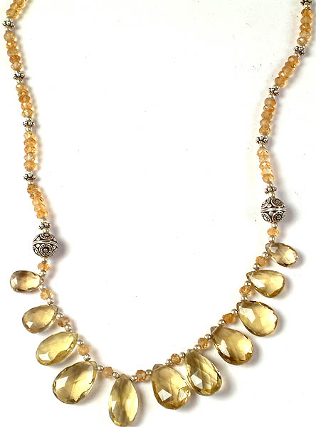 Faceted Lemon Topaz Necklace with Citrine