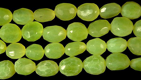 Faceted Light Green Chalcedony Tumbles