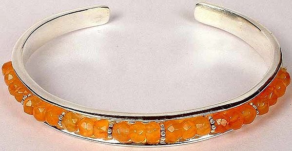 Faceted Mandarin (Fanta) Garnet Beaded Bracelet